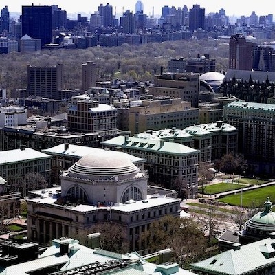 Aerial view of the Columbia University campus.