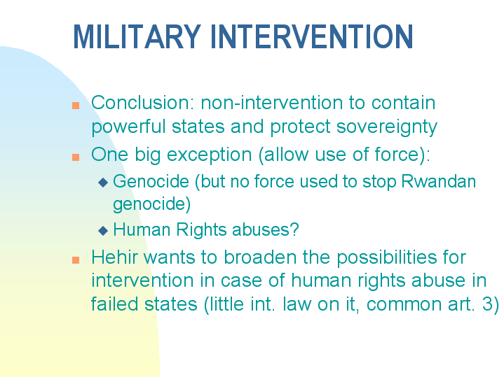 Military Intervention