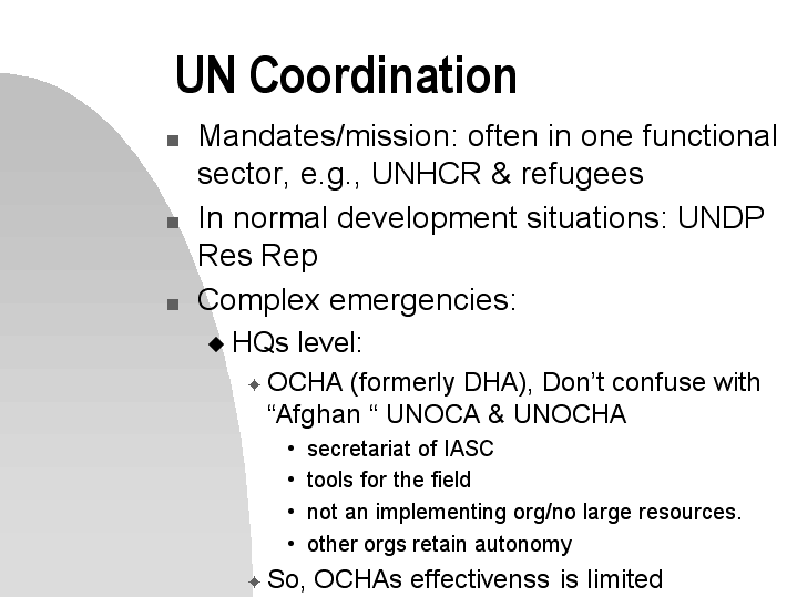 UN Coordination