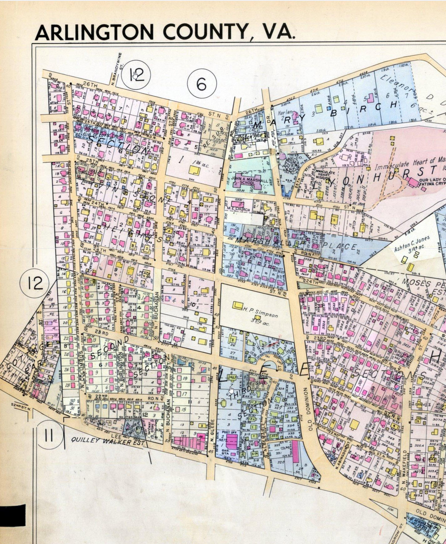 Arlington Survey Maps 1943 - Photo #2 - Small Bit Of Hall's Hill