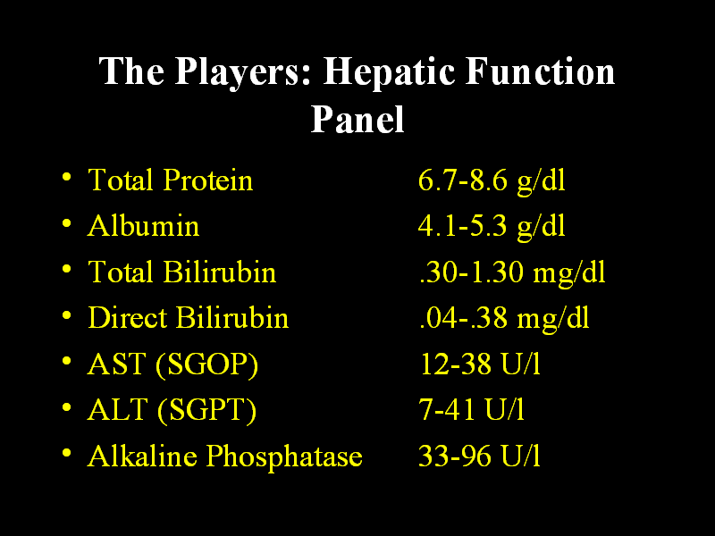 What Laboratory Tests Are Included In A Hepatic Function Panel