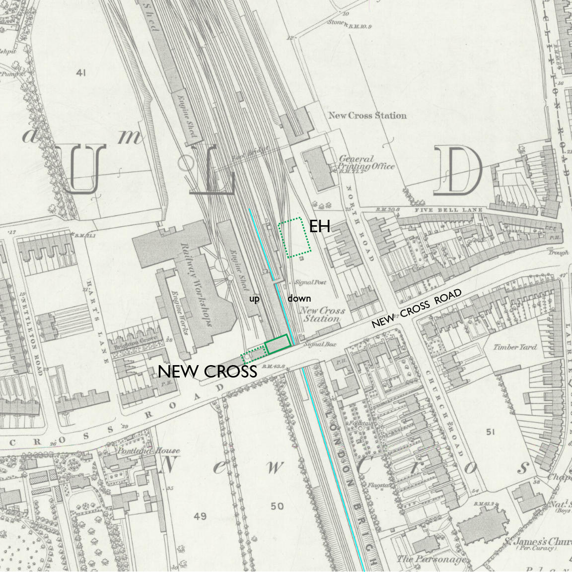 New Cross Gate OS  map