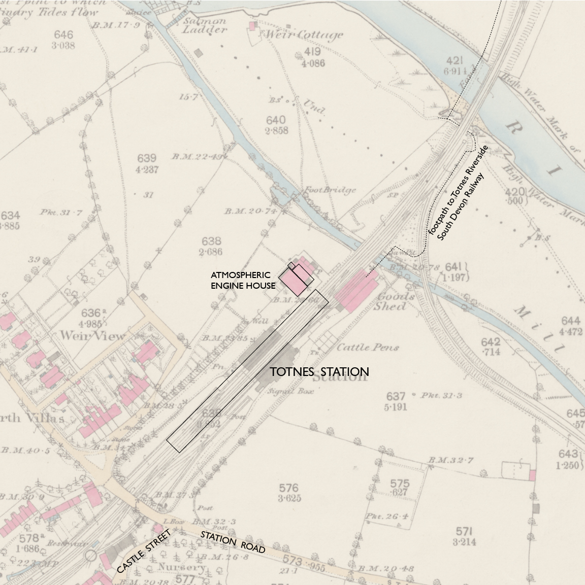 Totnes OS map