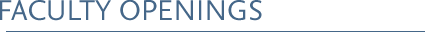Faculty Openings