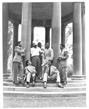 students debating on steps