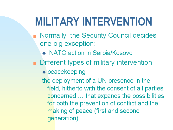 MILITARY INTERVENTION