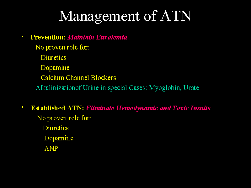 Management of ATN