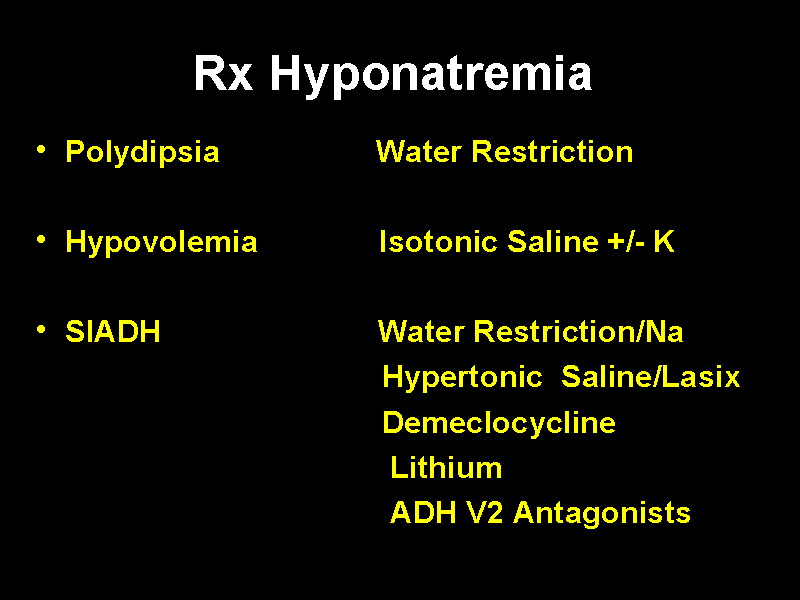 Rx Hyponatremia